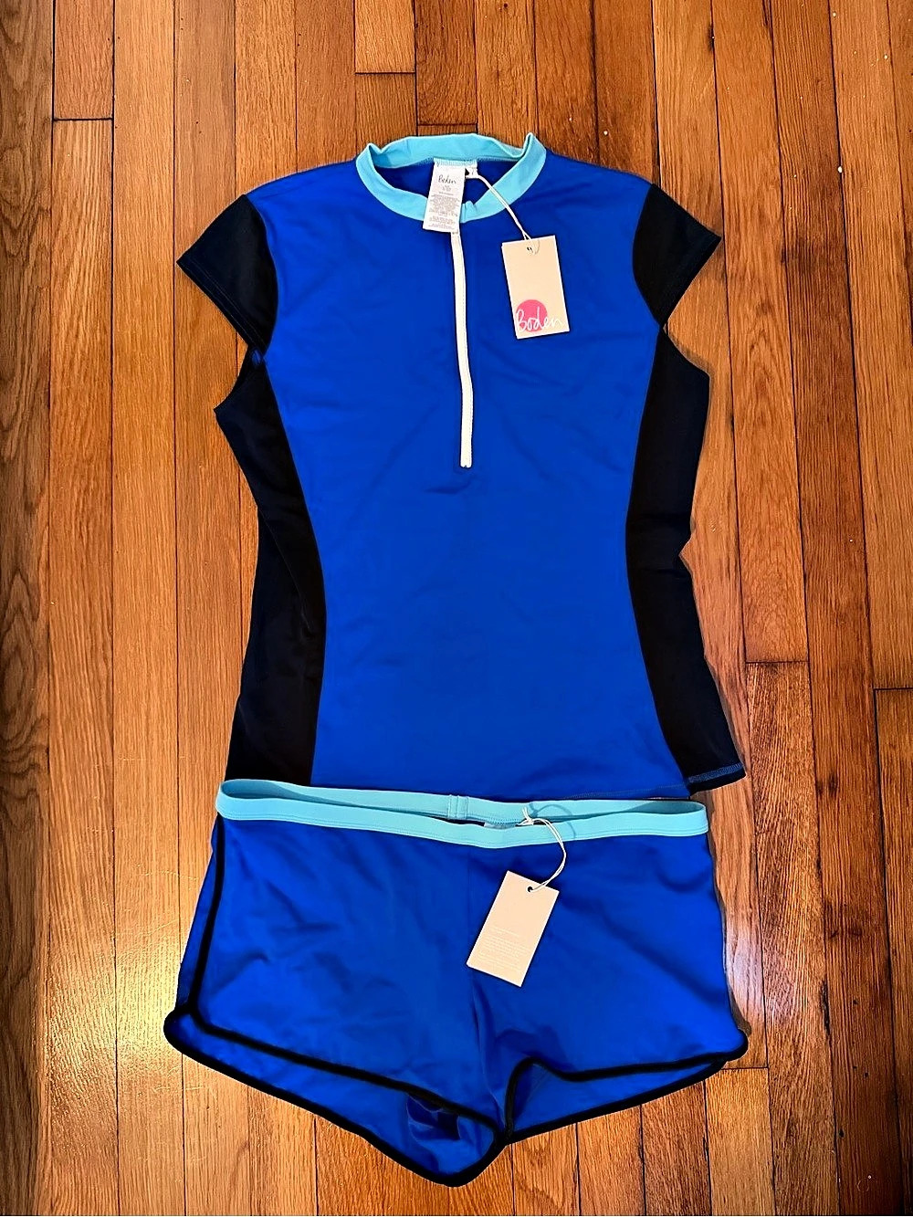 Boden Gorgeous British Style swimsuit set Blue & Turquoise NWT Size UK 16